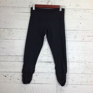 Lululemon Black Ruched Crop Leggings Size 4​​​